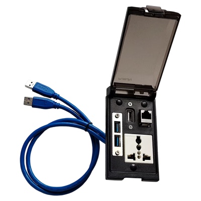 富崎A833机床设备调试接口盒面板电源插座网口3USB网线转接连接器