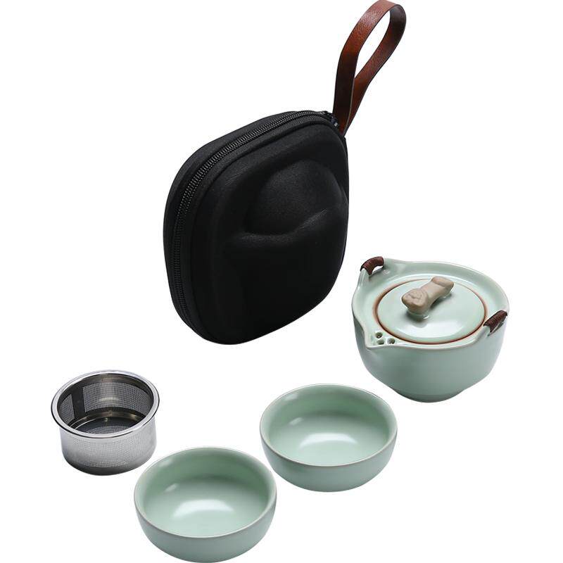 汝窑便携式旅行茶具小套装快客杯旅行茶具