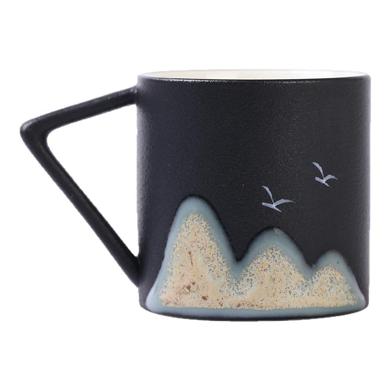 远山手绘陶瓷品茗杯礼盒
