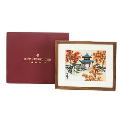 雅绣集湖湘文化湘绣摆件爱晚亭