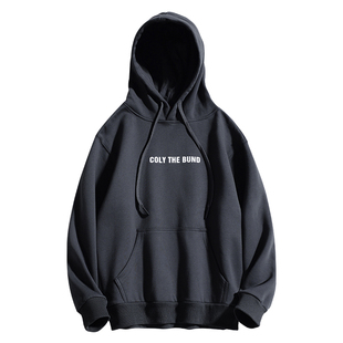 400g重磅纯色加绒连帽卫衣男女秋冬潮牌宽松百搭情侣外套帽衫上衣