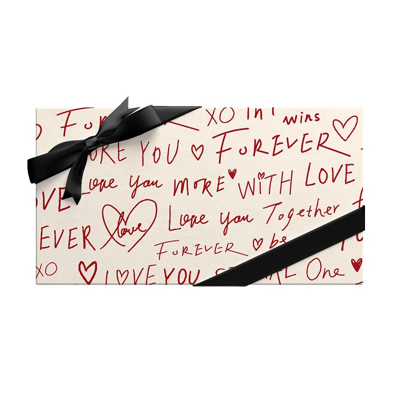 ISUKA一树家｜恋恋手纪手写英文礼物包装纸大尺寸圣诞情人节男女朋友情侣结婚生日伴手礼盒高级感花束礼品纸