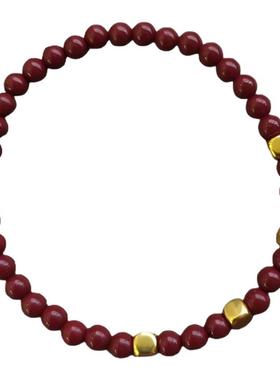 天然朱砂手串方糖转运珠女款高含量紫金砂招财转运手链送女友礼物