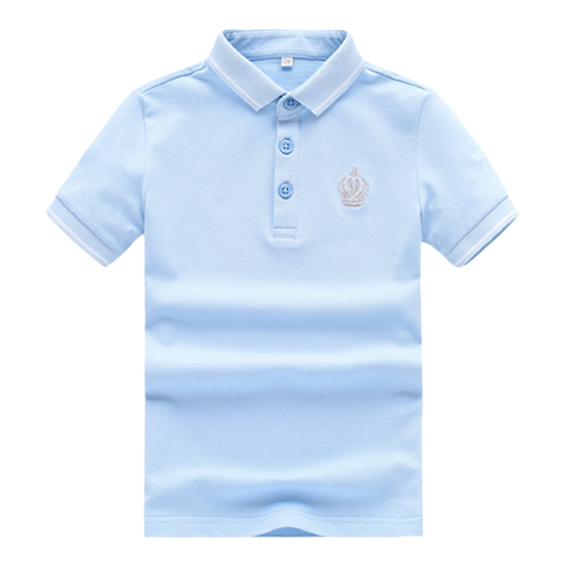 小学生纯棉透气学院风短袖Polo