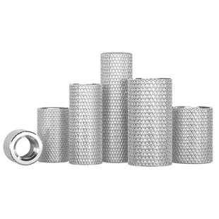 304不锈钢加长圆柱滚花螺母手拧网纹链接调节螺帽MM4M5M6M8M10M12