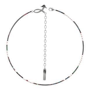 PEARLONA幻境蘑菇小米珍珠项链黑灰白混彩淡水珍珠伯远同款细珍珠