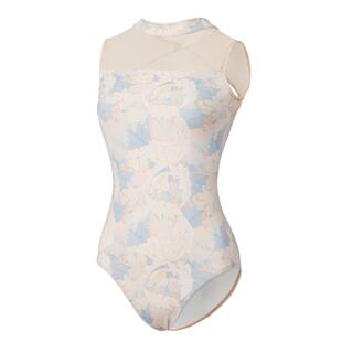 众爱舞苑体操服成人芭蕾舞练功服印花舞蹈服形体服立领连体基训服