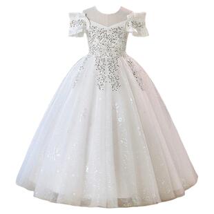 女童礼服裙夏季洋气公主裙儿童主持人钢琴演出服女孩生日连衣裙子