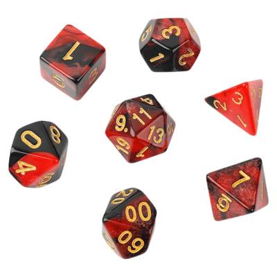 血红色跑团骰子游戏王筛子coc桌游教具20面dnd数字十面亚克力色子