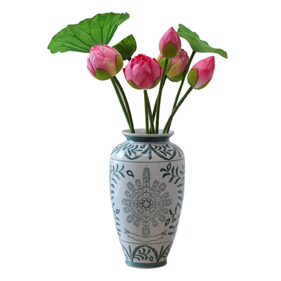 新中式荷花荷叶仿真花