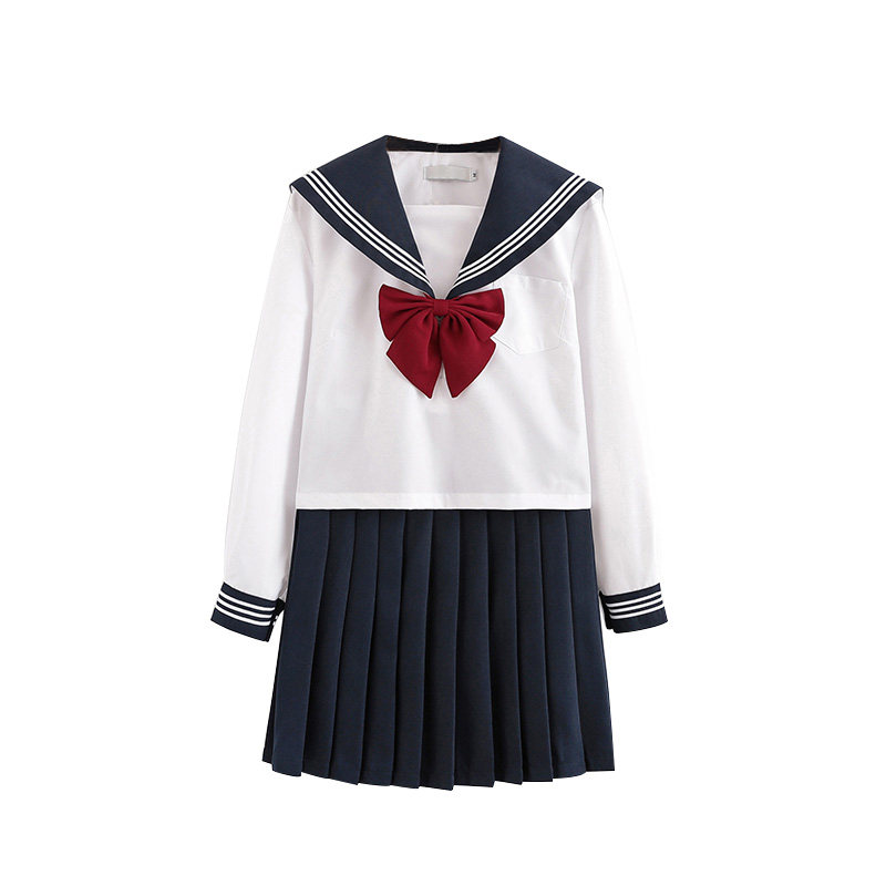 胖mm水手服男女长袖学生装正统JK制服裙女装大佬cd伪娘男生穿大码