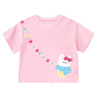 【7A抑菌】嘟嘟家女童T恤夏儿童超好看短袖宝宝白色上衣女宝夏装