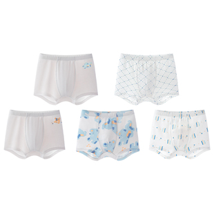 英氏儿童内裤男童女童平角底裤中大童莫代尔四角短裤抗菌2026新款