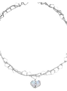 项链锆石甜酷锁骨链女锆石