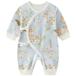 早产儿衣服婴儿连体衣秋冬款48码宝宝春秋纯棉5斤新生儿和尚服a类