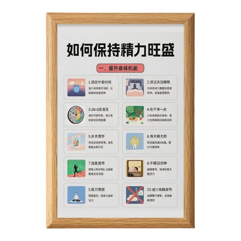 保持精力旺盛改善易疲劳体质相框