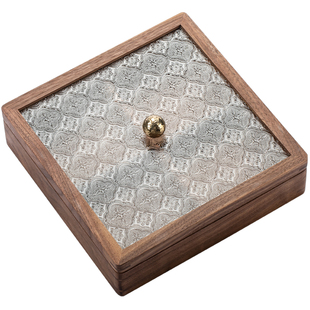 实木家用高端干果盒零食盒木质带盖糖果盒胡桃木客厅坚果盘干果盘