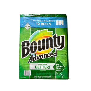 现货美国Bounty厨房用纸吸水吸油厨房纸巾大卷加厚卷纸12卷装山姆