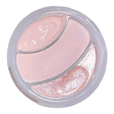 粉嫩通透感少女肌!三色哑光高光粉膏 水光感立体提亮多功能修容盘