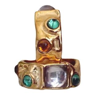 G/J Vintage古董宝石戒指女ins英国设计师款轻奢复古肌理保色指环