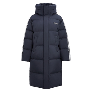 雪中飞2023秋冬新款长款过膝运动户外条纹百搭连帽羽绒服男女情侣