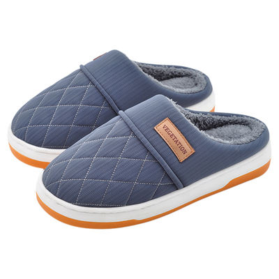 防水防滑棉拖鞋老年人冬季居家用牛筋底耐磨厚底老人专用拖鞋冬天