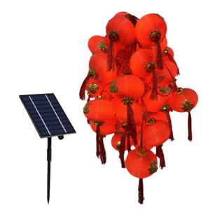 太阳能庭院灯阳台家用春节过新年红灯笼布置氛围装饰户外防水灯串