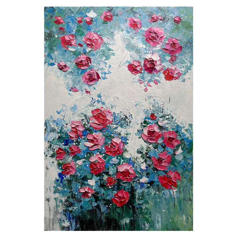 纯手绘油画玫瑰花卉大芬装饰画