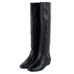 IORE理想矿石设计师原创 极简显瘦牛皮内增高堆堆靴中筒及膝靴