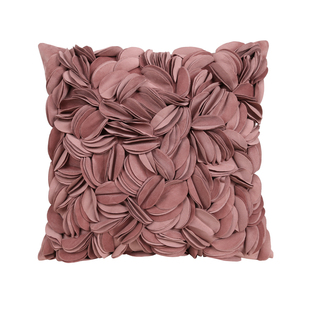 立体花朵丝绒抱枕套轻奢简约客厅沙发床头背飘窗手工纯色叶片靠垫