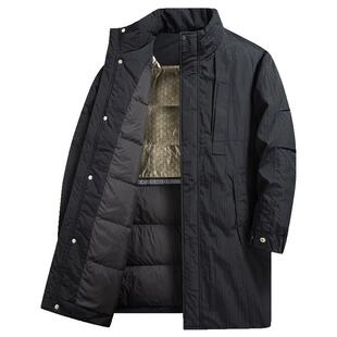 罗蒙男士中长款羽绒服秋冬季2026新款石墨烯加厚保暖百搭外套男