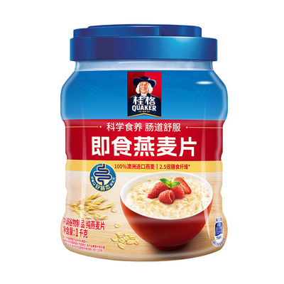 桂格即食燕麦片1000g*1罐装桶装经典原味燕麦营养谷物早餐代餐