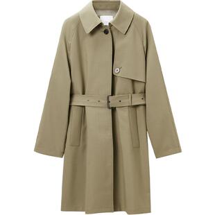 OVV秋冬新款女装温柔自然翻领暗门襟休闲通勤针织羊毛风衣