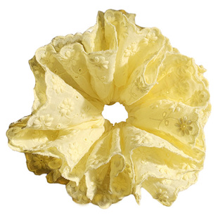 小鸡黄！超饱满高品质蕾丝高级感大肠发圈女扎头发发饰头绳韩国