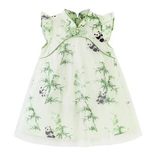 迷你巴拉巴拉连衣裙女童婴儿衣服宝宝旗袍新中式夏季国风周岁裙子