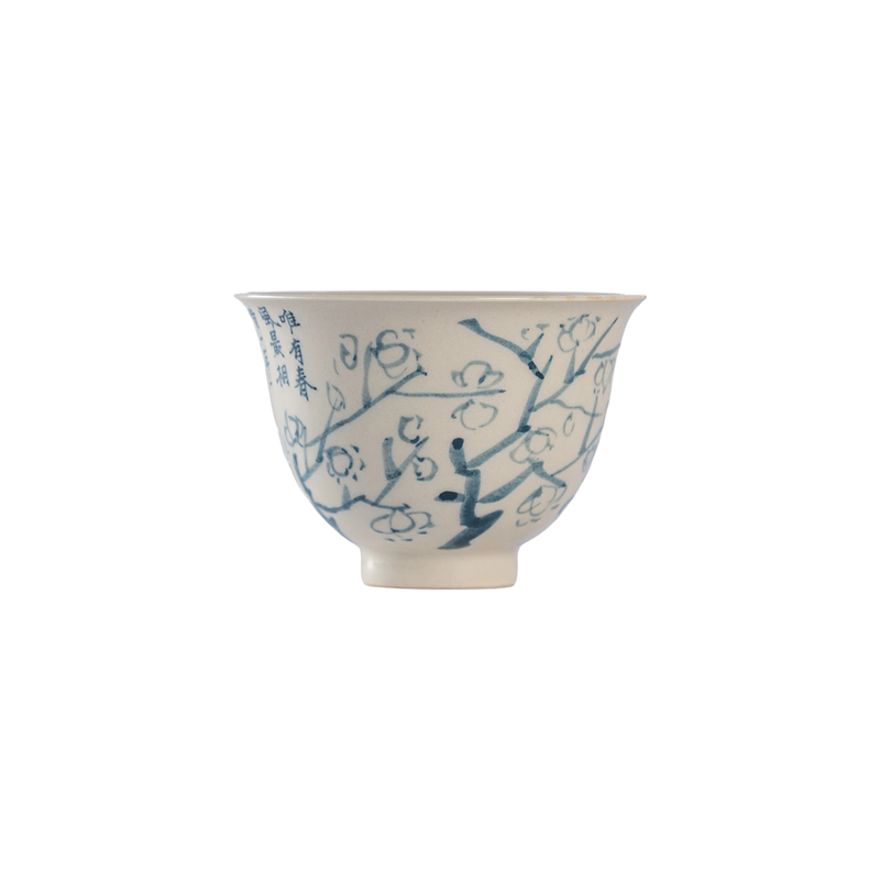 景德镇静云堂梅花青花瓷茶杯