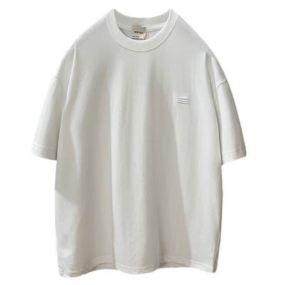 极简风高端纯色刺绣标短袖T恤男