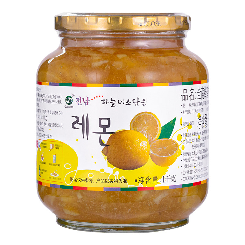 韩国进口全南蜂蜜柚子茶百香果柠檬果酱水果茶玻璃瓶装冲泡饮品