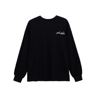 荒荒家 前后音符印花长袖T2026春秋新款小众港风宽松圆领上衣女