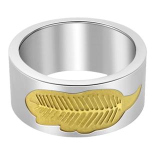 【黑度官方】钛钢不掉色戒指复古间金印第安风羽毛男女款情侣百搭