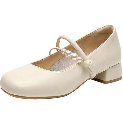 红蜻蜓法式玛丽珍鞋休闲女鞋