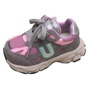 韩国免系带女童运动鞋2026春秋轻便跑步软底儿童老爹鞋幼儿园男宝