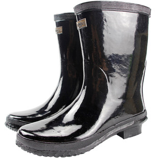 双钱上海牌劳保男女中高筒钓鱼雨鞋胶靴高帮黑色套鞋水鞋防滑橡胶