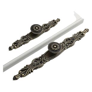 古铜拉手欧式雕花橱柜衣柜把手简约复古长拉手中式抽屉单孔小拉手