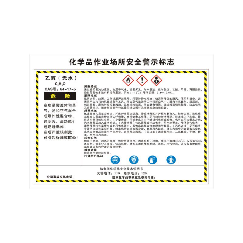 多款现货化学品作业场所安全警示