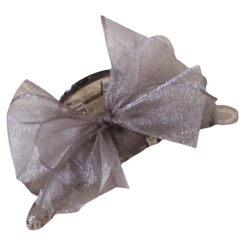 GUKUALI 灰咖色迷你蝴蝶结抓夹简约百搭气质少女后脑勺发夹发饰