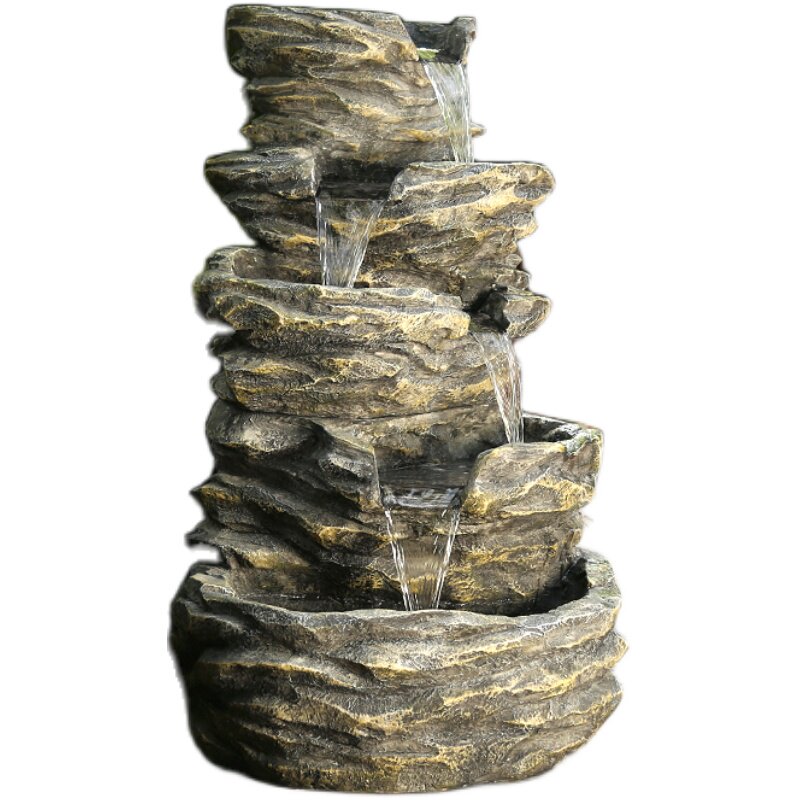 海日星假山流水喷泉景观摆件 创意鱼池大型阳台客厅落地摆件盆景