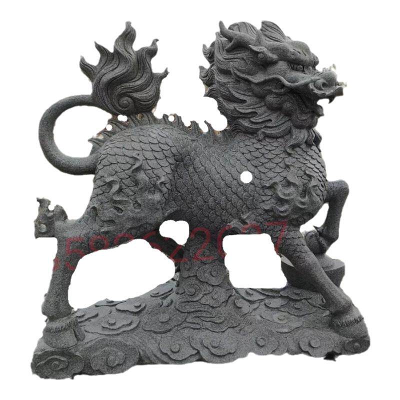 石雕麒麟一对天然汉白玉石材貔貅庭院企业门口镇宅神兽石狮子摆件