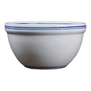 中式陶瓷蒸蛋碗蛋羹碗景德镇釉下彩加厚护边碗炖汤碗双线蓝边饭碗