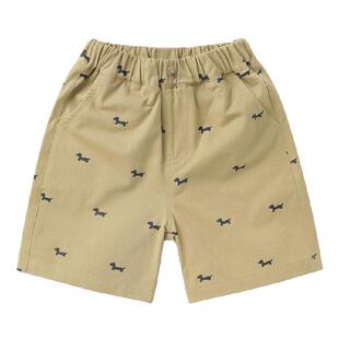 右欧男童女童短裤纯棉满印洋气春夏季新款童装轻薄休闲儿童沙滩裤